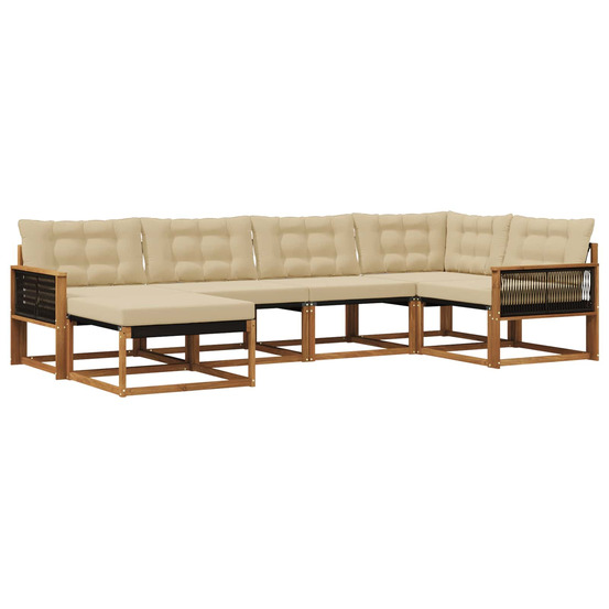 Ensemble de canapés d'extérieur 6 pcs naturel et beige