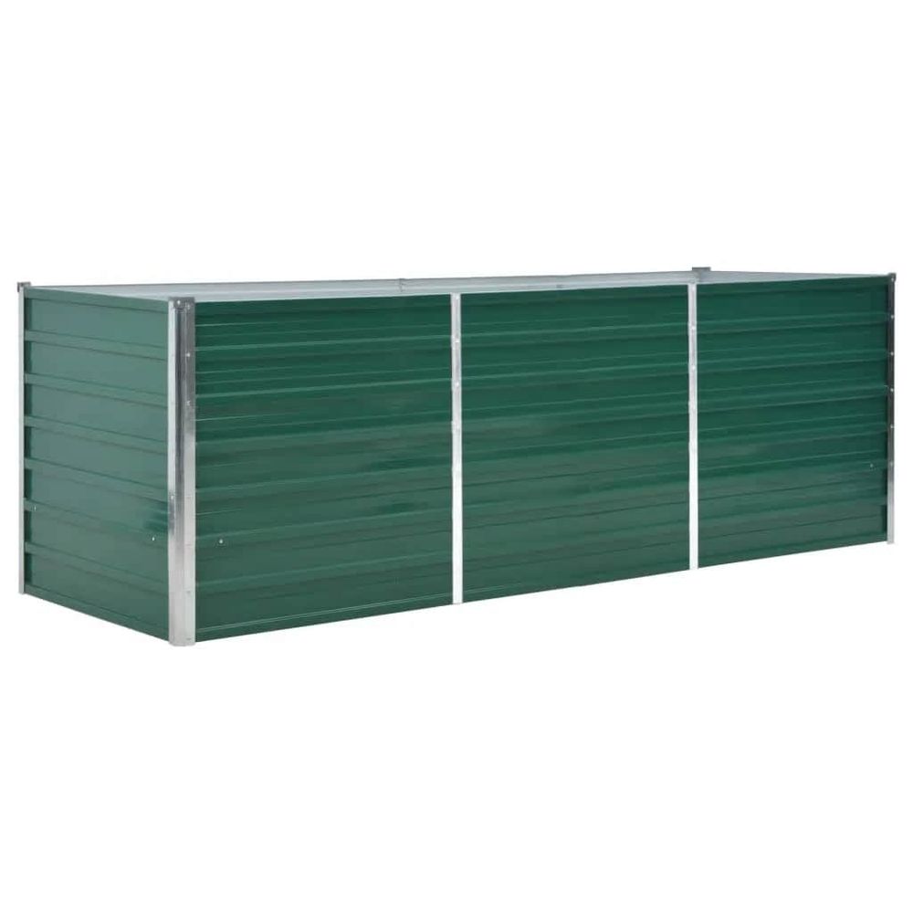Lit surélevé de jardin acier galvanisé 240x80x77 cm vert
