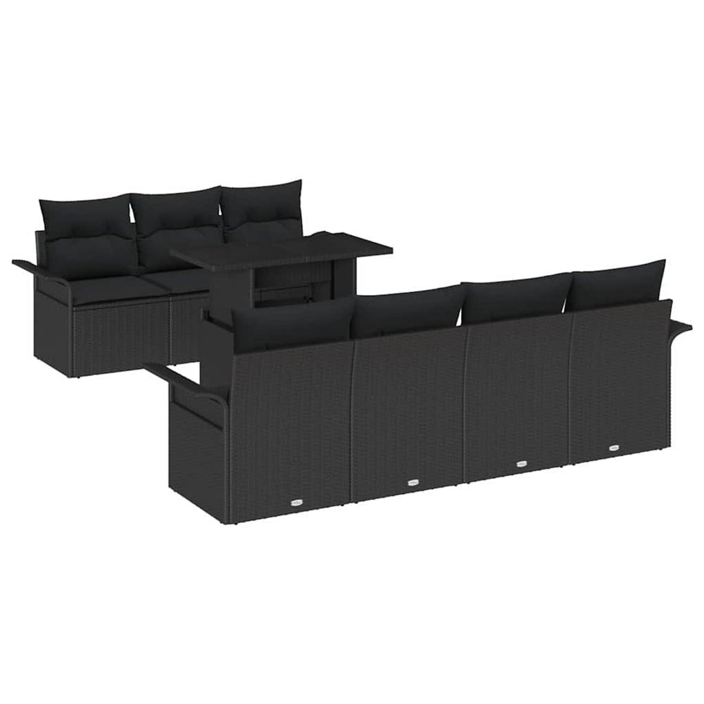Ensemble de canapé de jardin 8 pc noir