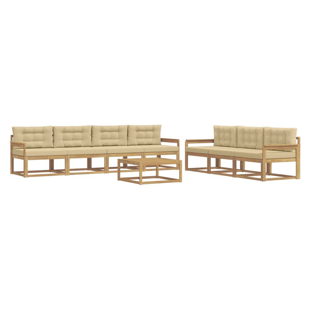 Ensemble de canapés d'extérieur 7 pc blanc et beige