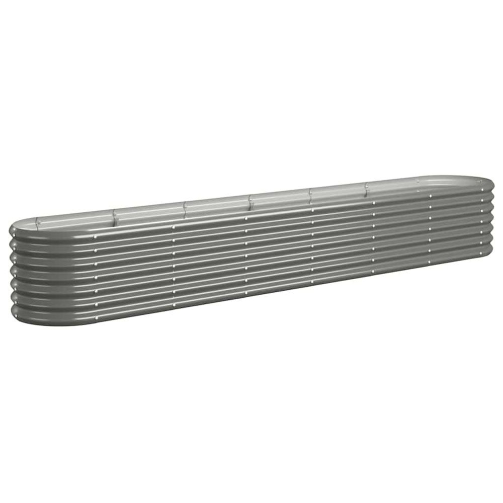 Lit surélevé de jardin acier galvanisé 260x40x36 cm gris