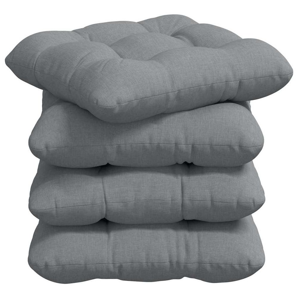 Coussins de siège 4 pc tissu gris clair 40 x 40 x 12 cm