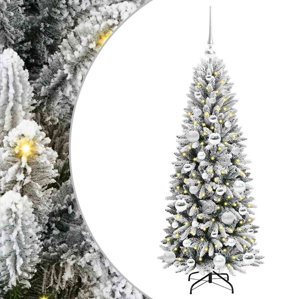 Sapin de noël artificiel avec 150 led avec support blanc 120 cm
