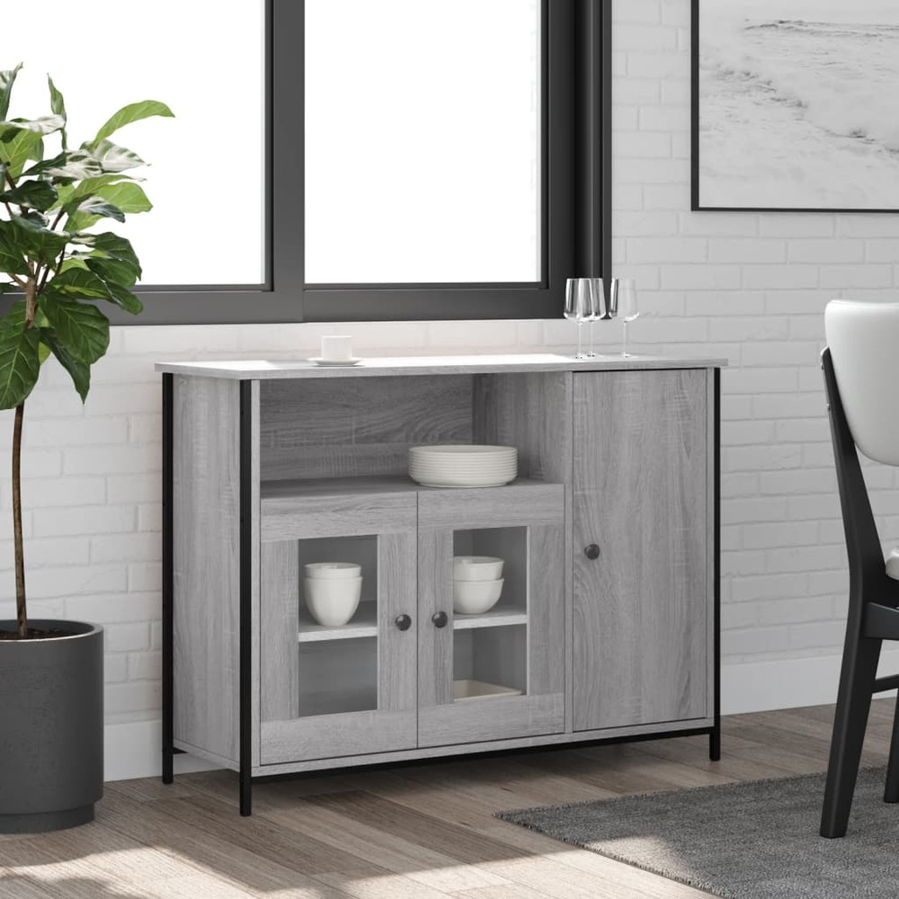 Buffet bahut commode armoire meuble de rangement organisateur cuisine salle de séjour salon sonoma 100 x 35 x 75 cm bois d'in
