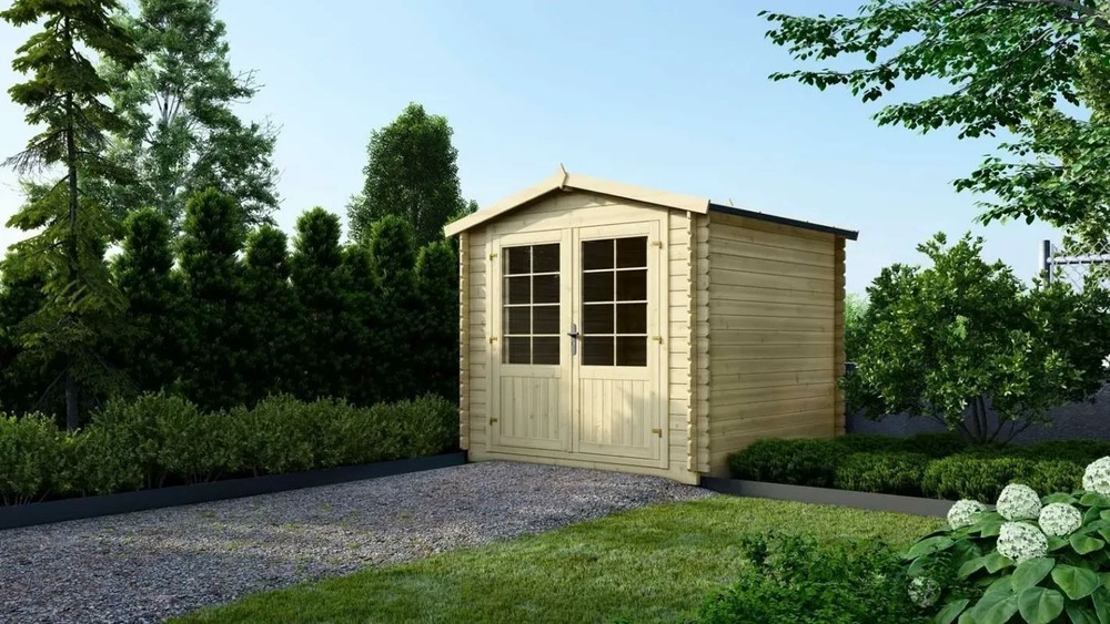 Abri de jardin en bois - 6,25m2 - 2,50x2,50m - ep. 28mm - couleur: naturel - dom521 - altanka