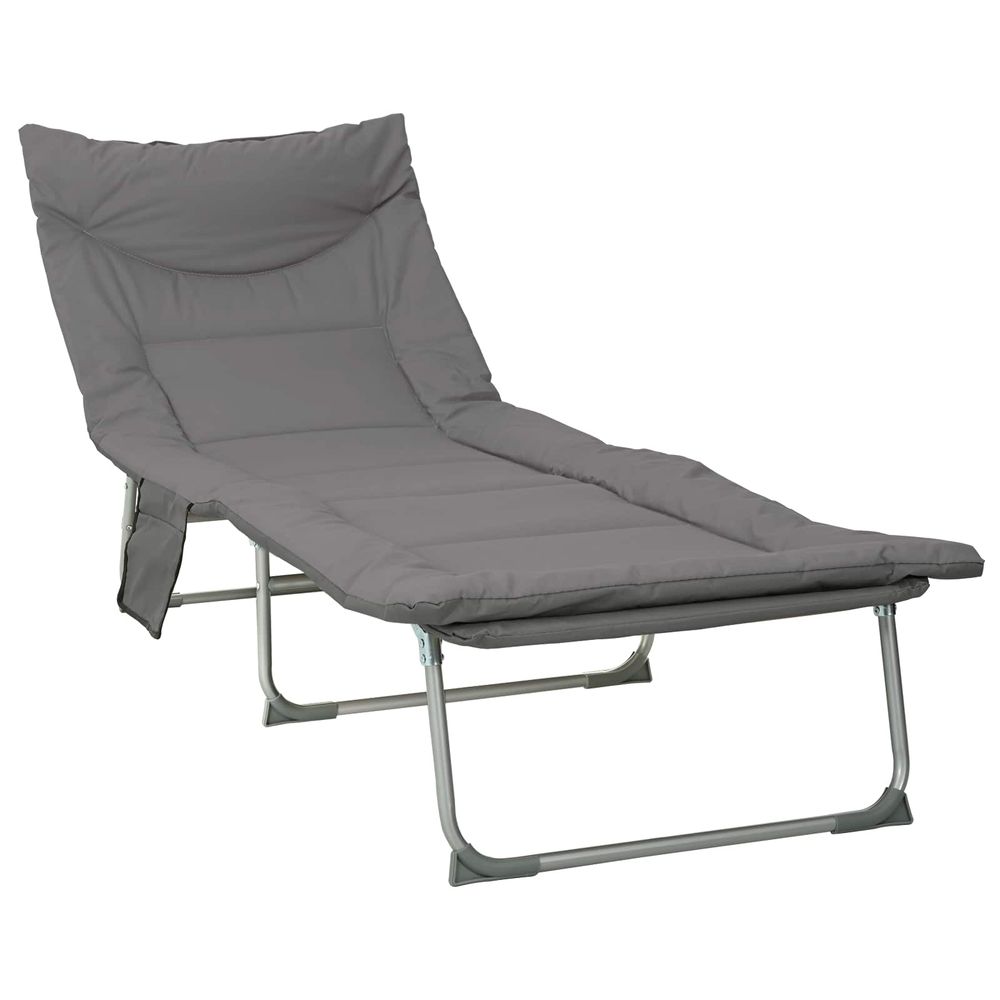 Transat pliant avec coussin anthracite