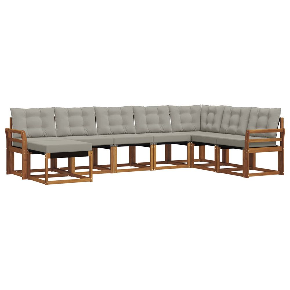 Ensemble de canapés d'extérieur 8 pc gris naturel et clair