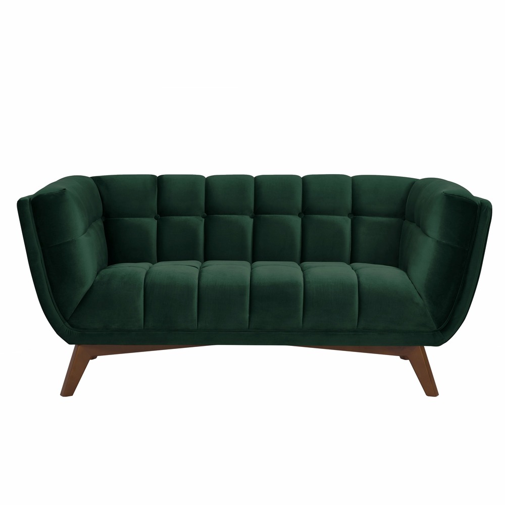 Mona-canapé 2 places en velours vert foncé