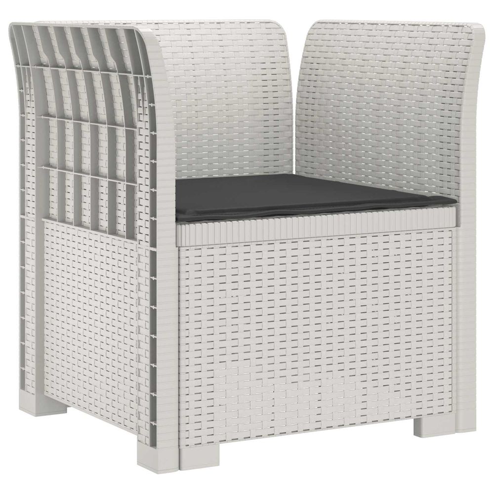 Fauteuil 1 place avec coussin look rotin pp blanc