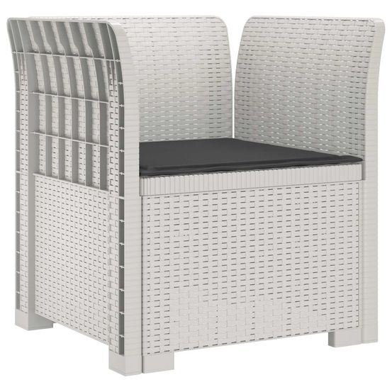 Fauteuil 1 place avec coussin look rotin pp blanc