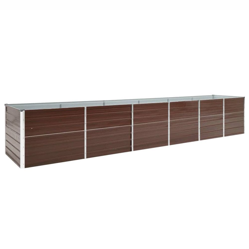 Bac potager haut en acier galvanisé pour jardin marron 480x80x77 cm