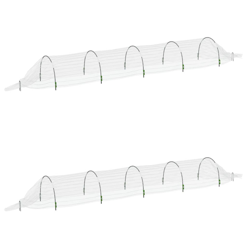 Tunnels en filet 2 pcs 1,5x5 m fibre de verre et pp