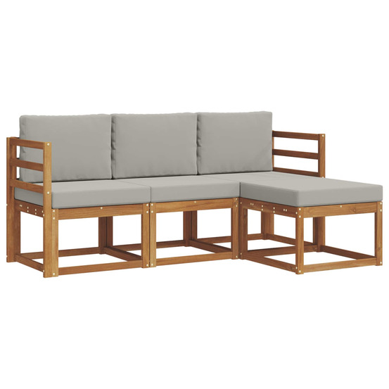 Ensemble de canapés d'extérieur 4 pcs gris naturel et clair