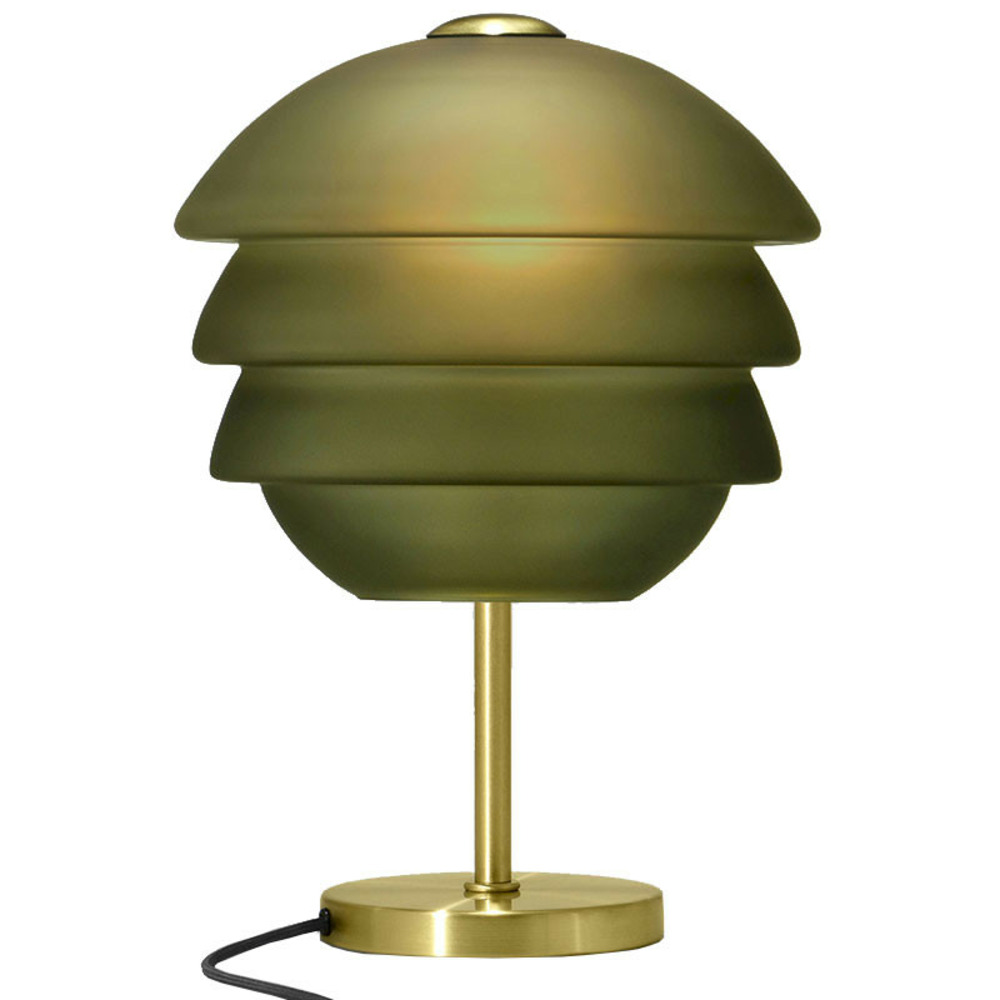 Lampe athena verte métal verre 29x29x42cm