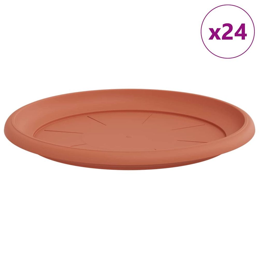 Plateau à fleurs rond 24 pc rouge brique ø 27 x 2,5 cm