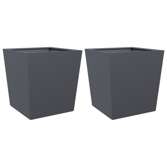 Jardinière d'extérieurs 2 pcs anthracite 50x50x50 cm acier