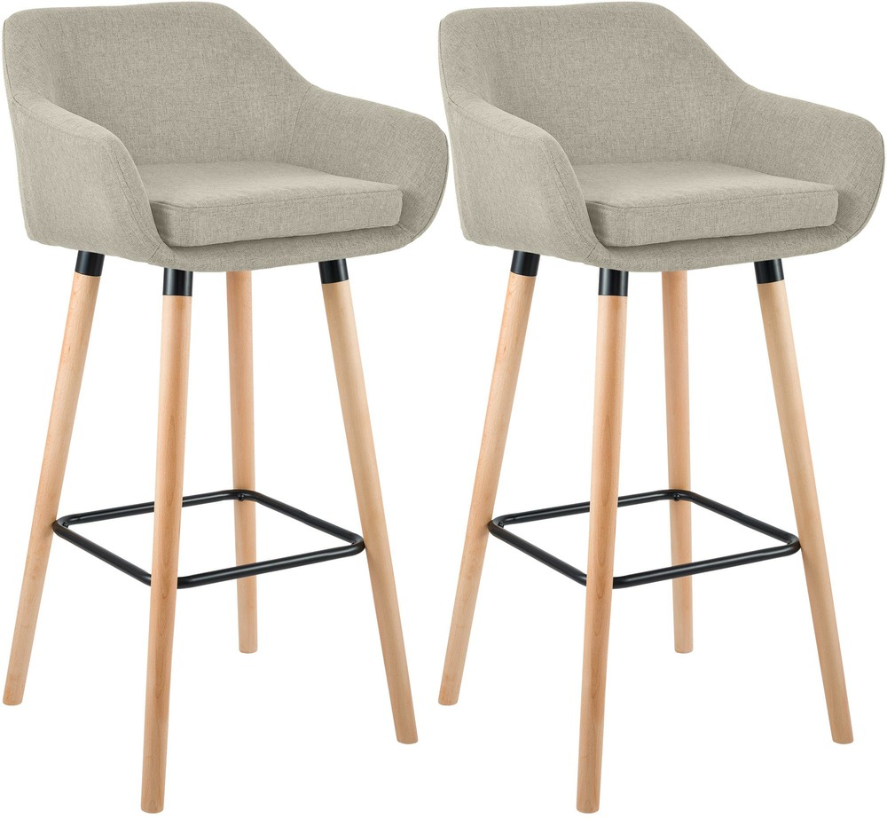 Lot de 2 tabourets de bar grant tissu