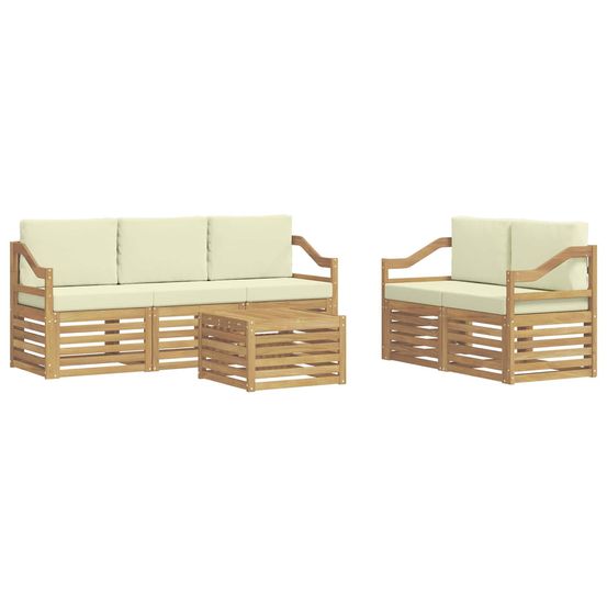 Ensemble de canapés d'extérieur 6 pc blanc et crème polyester