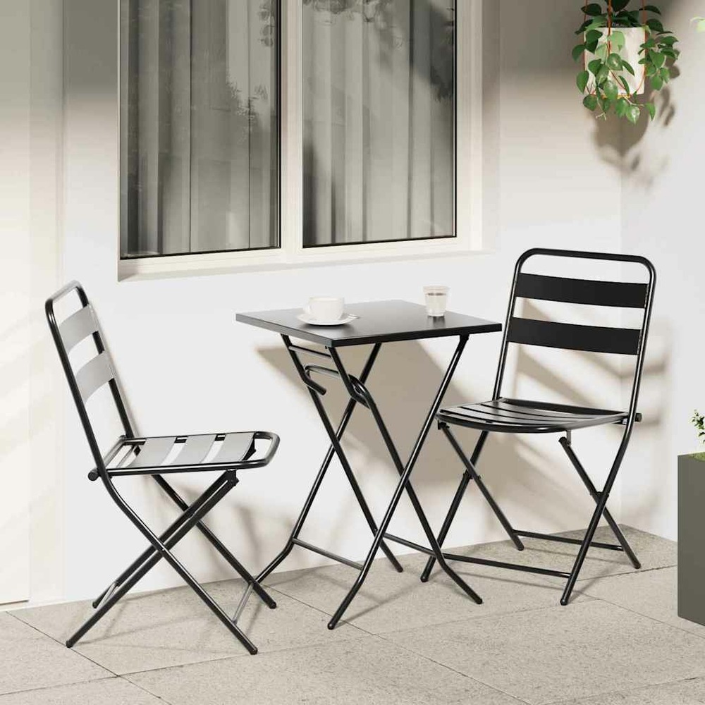 Ensemble bistro de jardin 3 pcs anthracite acier