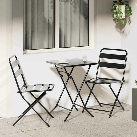 Ensemble bistro de jardin 3 pcs anthracite acier
