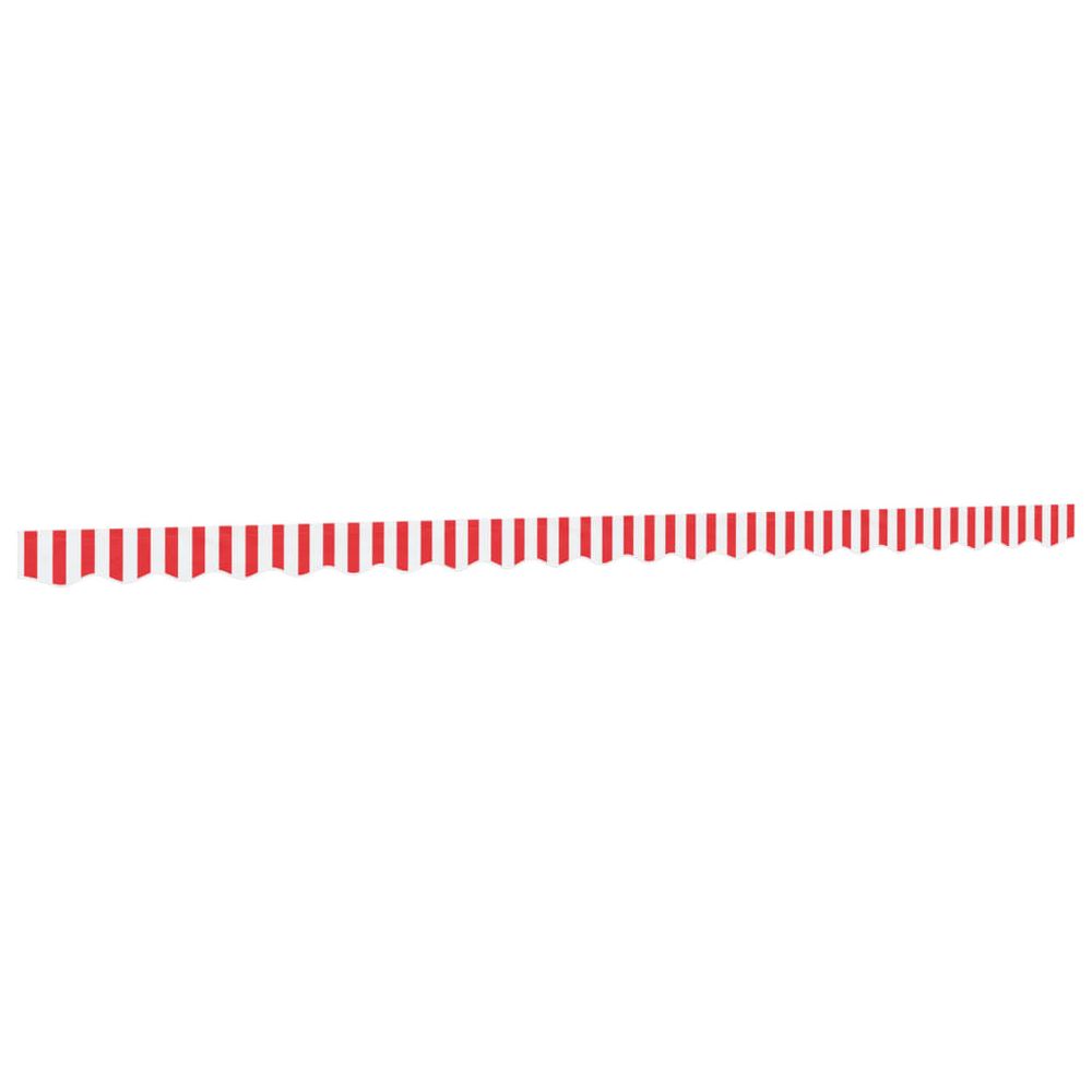 Tissu de remplacement de cantonnière d’auvent rouge blanc 500 cm