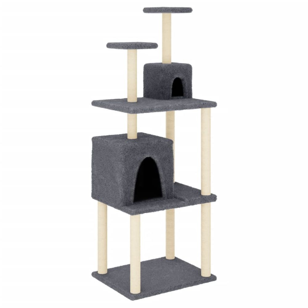 Arbre à chat avec griffoirs en sisal gris foncé 167 cm