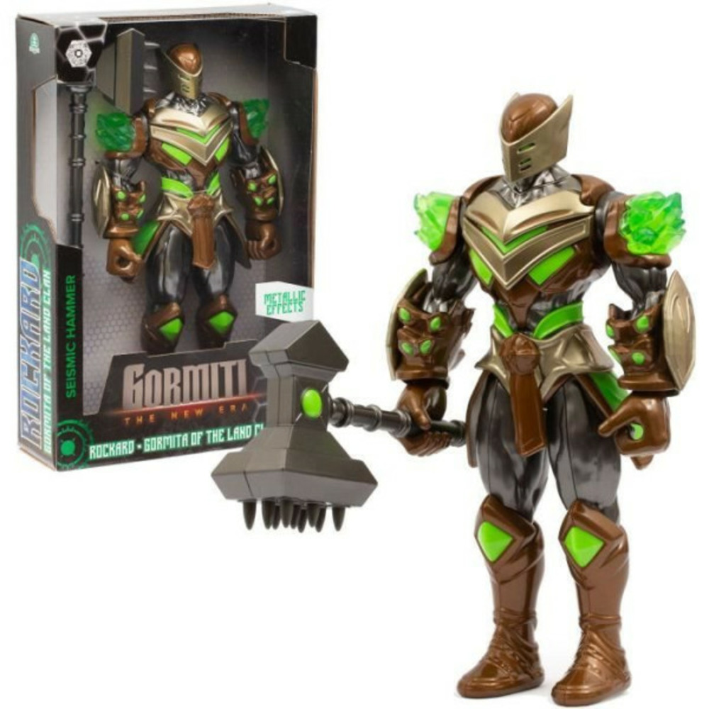 Figurine articulée - gormiti - gormiti avec arme modele terre - 27 cm - a partir de 4 ans - grv061