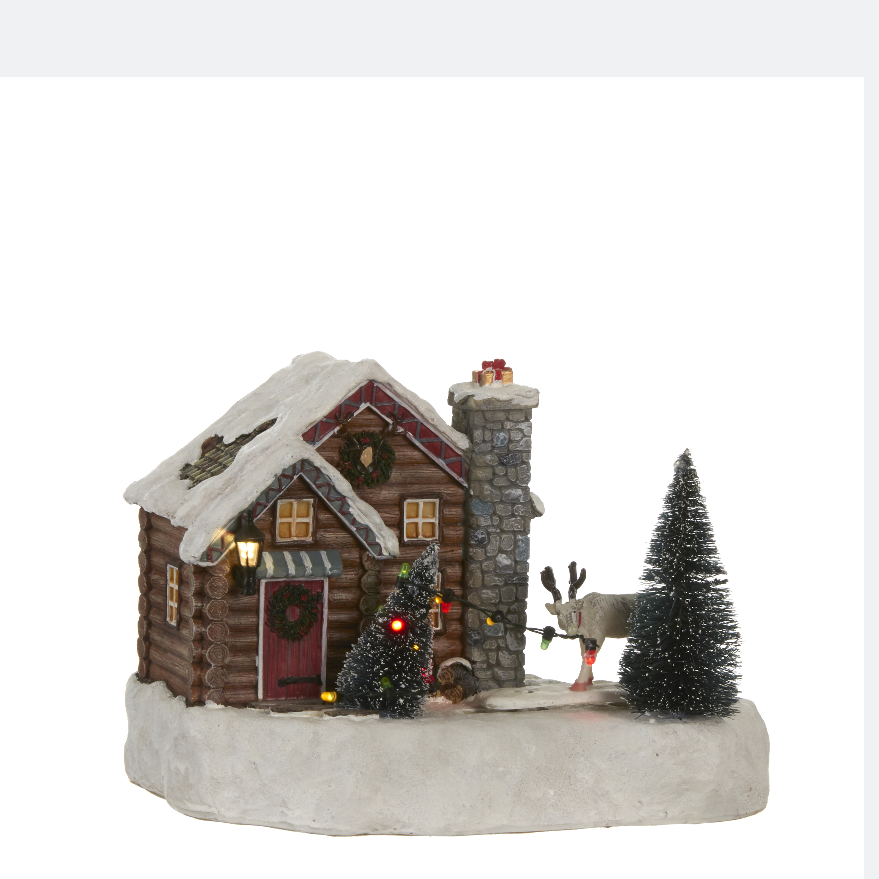 Village de noël miniature maison des rennes h15,5