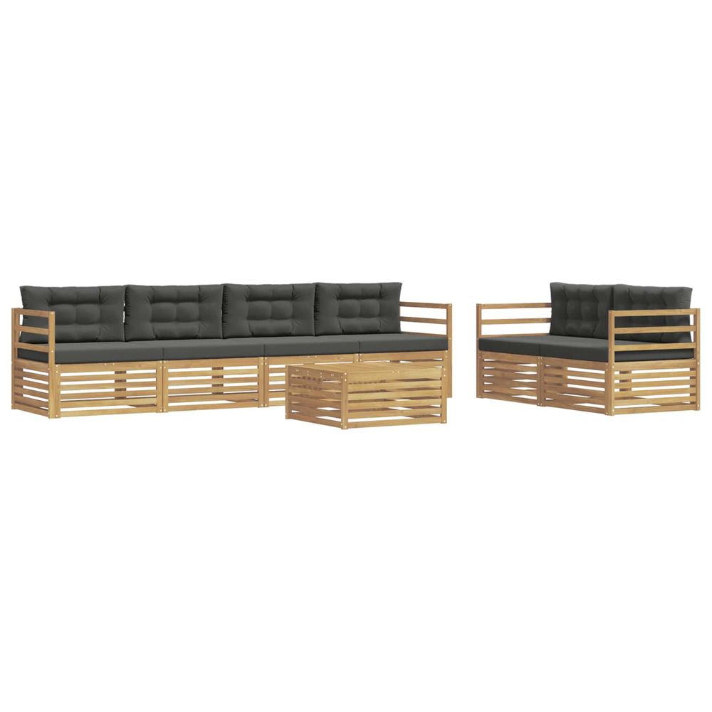 Ensemble de canapés d'extérieur 7 pc blanc et anthracite