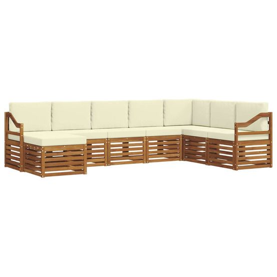Ensemble de canapés d'extérieur 8 pc naturel et crème