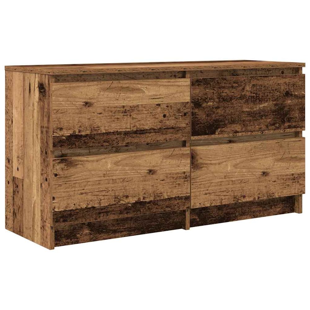 Meuble tv vieux bois 100x35x54 cm bois d'ingénierie