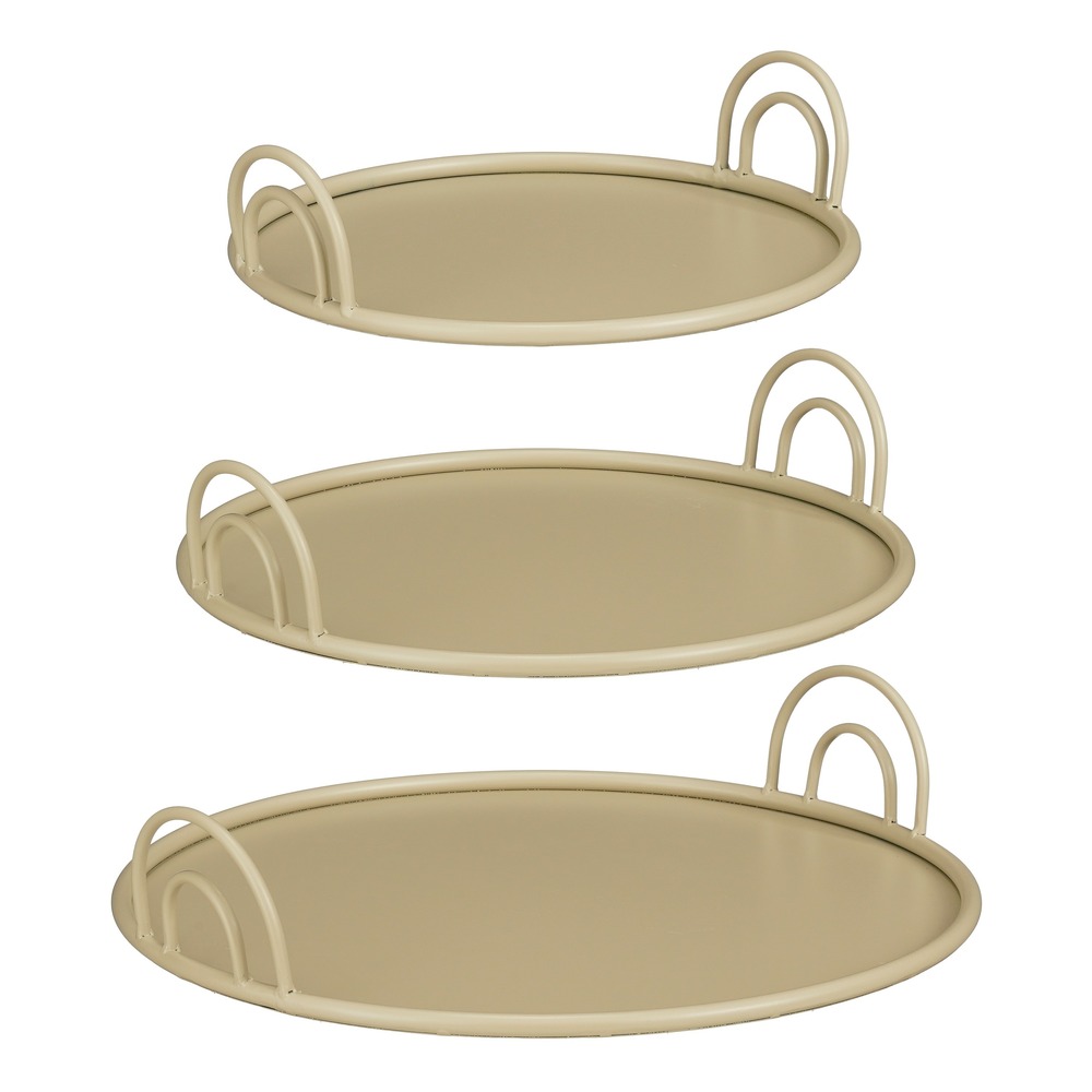 Mica decorations tablett mit griffen – set von 3 – deko tablett für wohnzimmer – auch als kerzentablett, untersetzer oder