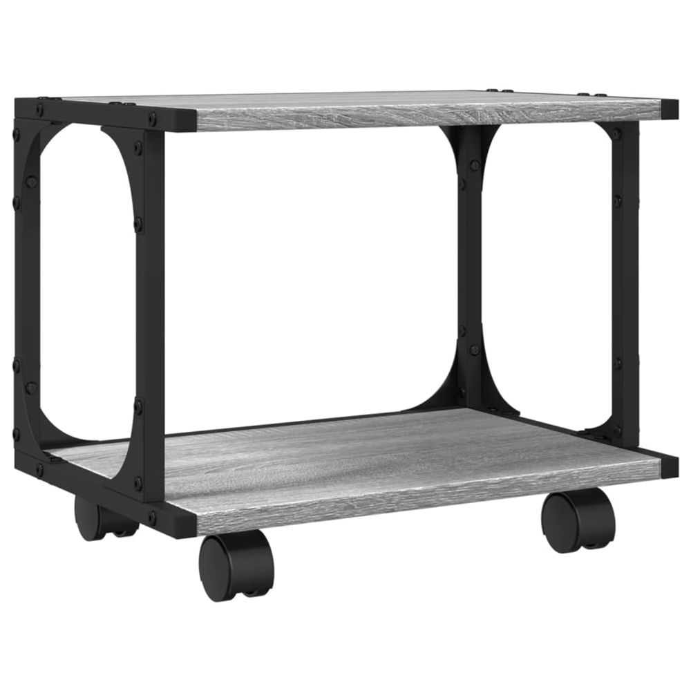 Support d'imprimante à 2 niveaux sonoma gris 41x28x33,5 cm