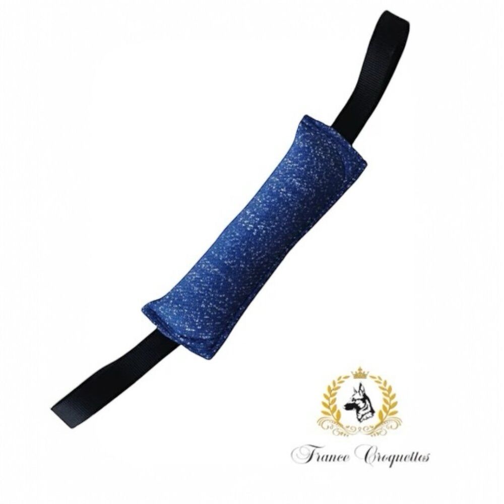 France croquettes boudin de jeu et de dressage pour chien 30 cm 2 poignées - bleu, poignées noir