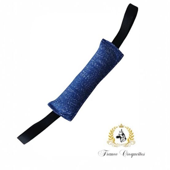 France croquettes boudin de jeu et de dressage pour chien 30 cm 2 poignées - bleu, poignées noir