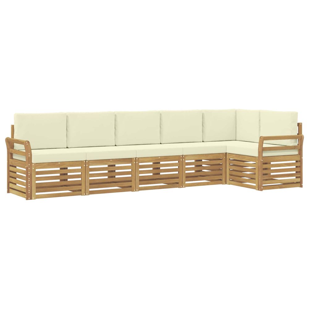 Ensemble de canapés d'extérieur 6 pc blanc et crème polyester