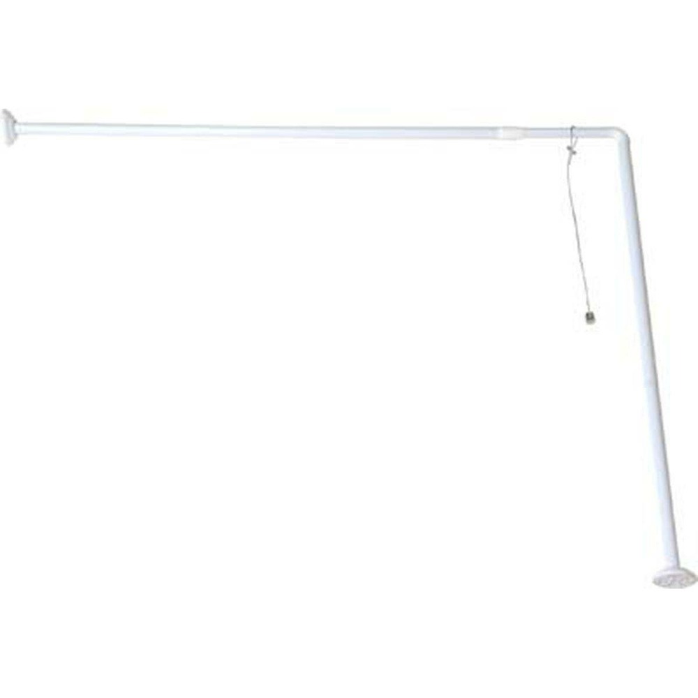 Barre d'angle de baignoire/cable de fixation metal plafond - blanc