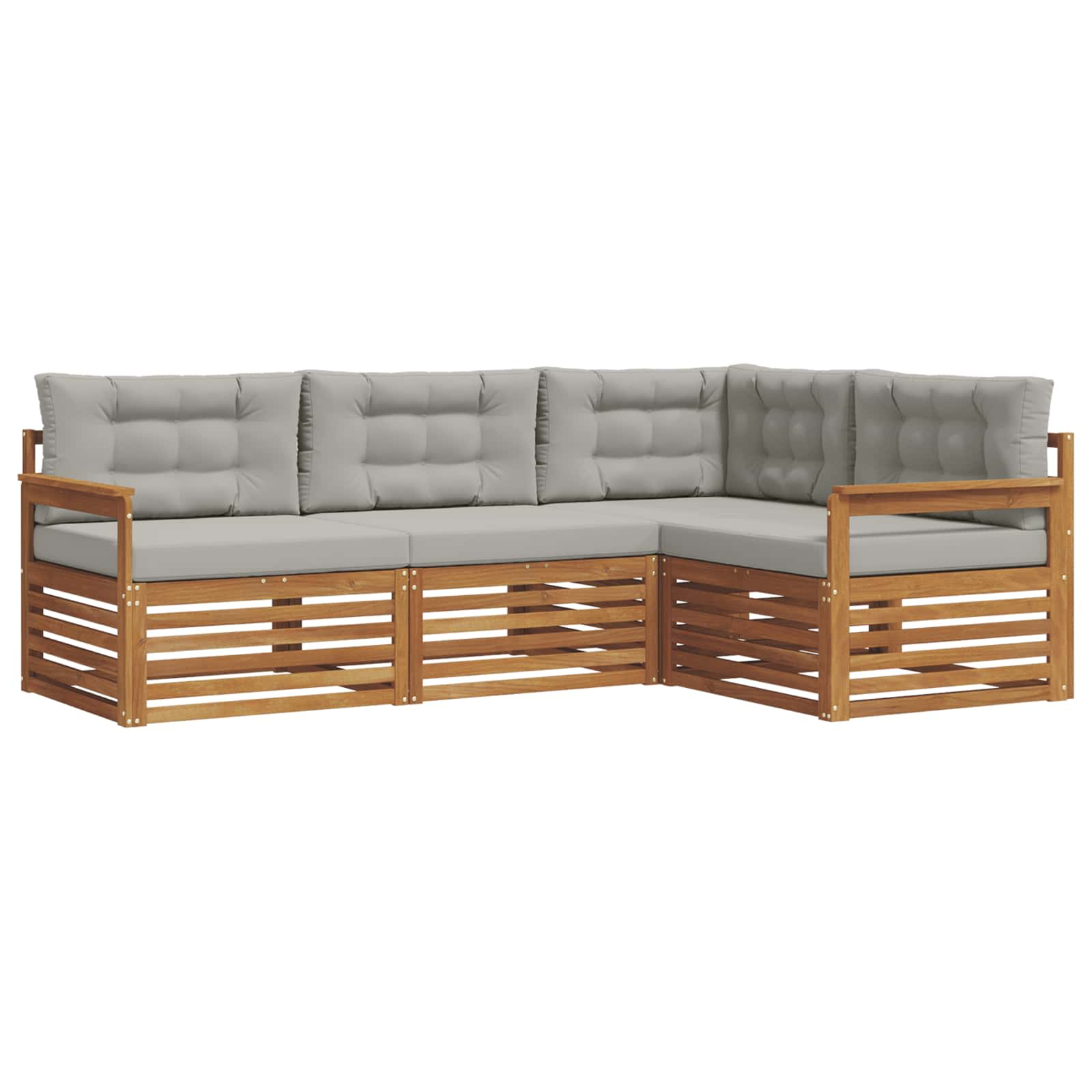 Ensemble de canapés d'extérieur 4 pcs gris naturel et clair