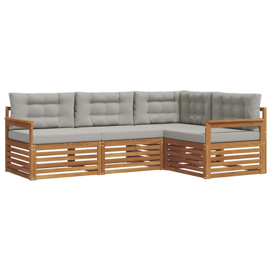 Ensemble de canapés d'extérieur 4 pcs gris naturel et clair