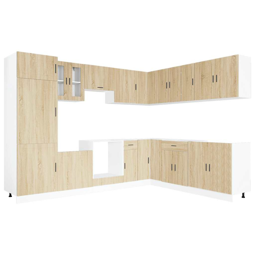 Ensemble d'armoires de cuisine 14 pcs porto bois d'ingénierie