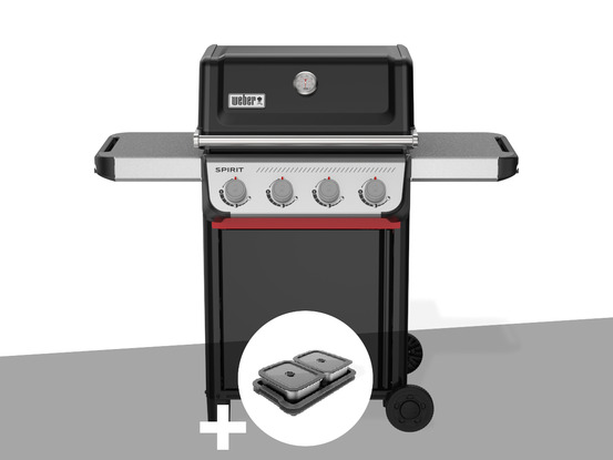 Barbecue à gaz spirit e-410 + kit de préparation et de service