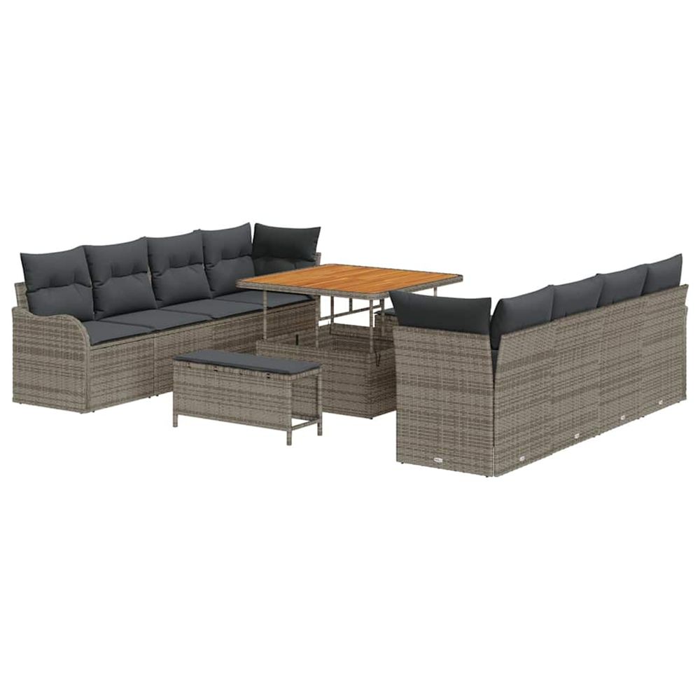 Ensemble de canapé de jardin 11 pc 10-nombre de places gris
