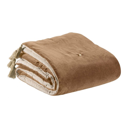 Edredon pompons elise ficelle 80 x 180 cm