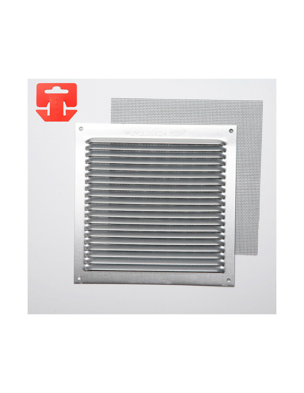 5 grille avec toile moustiquaire alum 0.6 couleur naturelle 170x170mm (g)