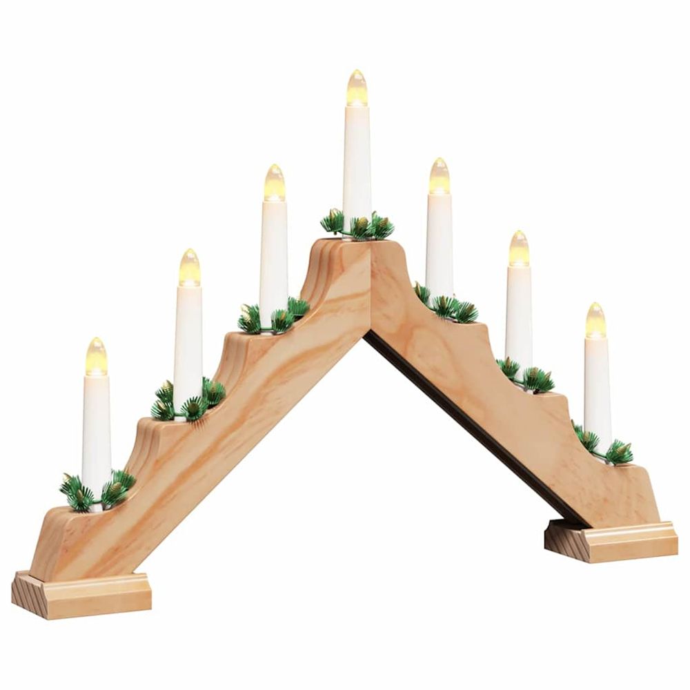 Pont de bougie de noël 7 led blanc chaud 39.5 x 5 x 29 cm