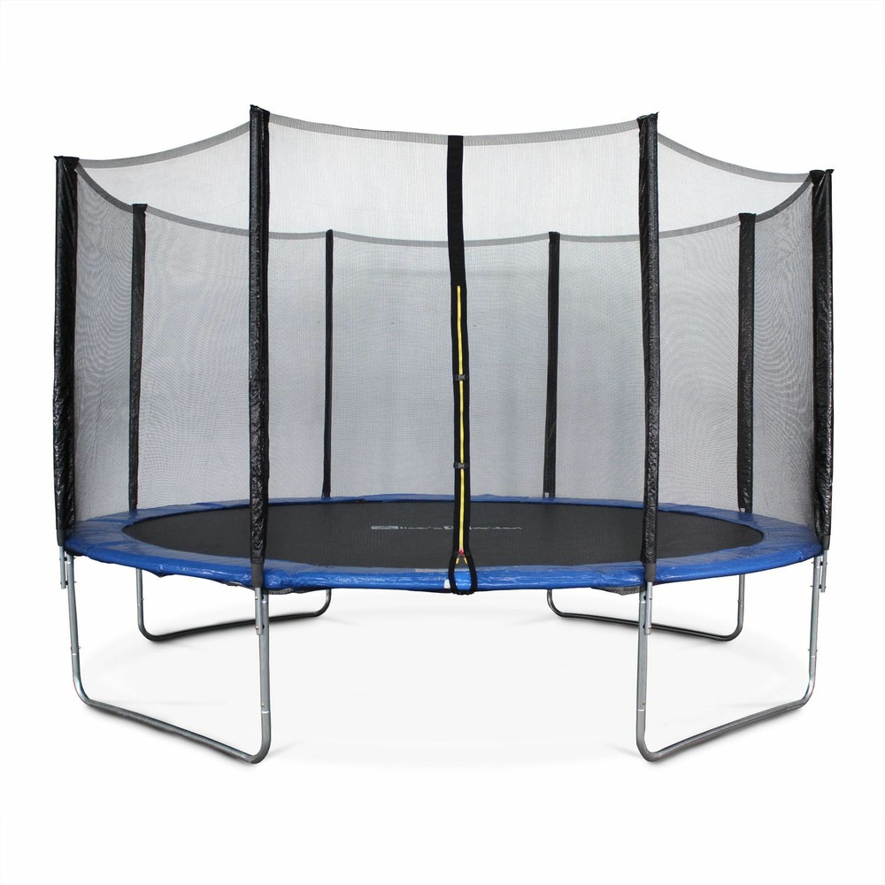 Trampoline rond ø 400cm bleu avec son filet de protection - mercure - trampoline de jardin 400 cm 4m| qualité pro. | normes eu