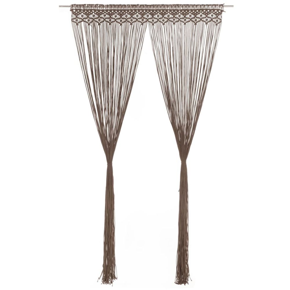 Rideau en macramé taupe 140x240 cm coton