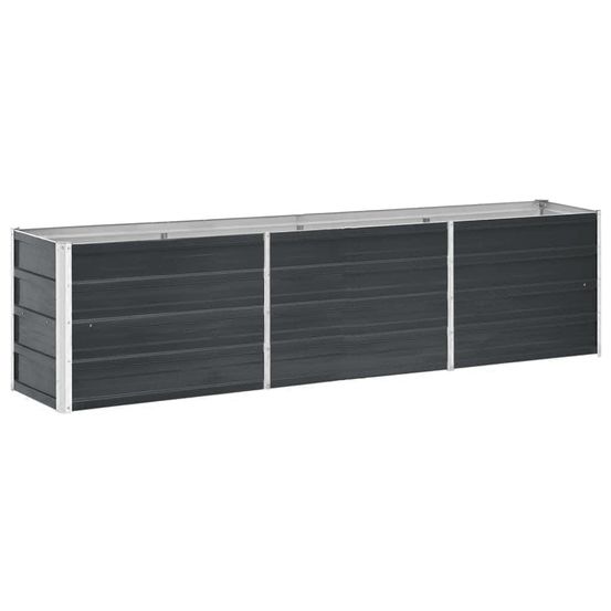 Lit surélevé de jardin acier galvanisé 240x40x45 cm anthracite
