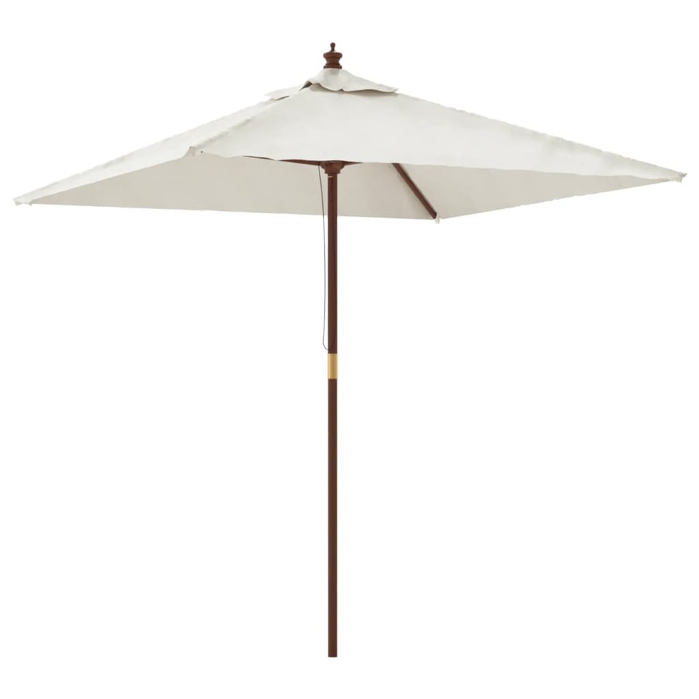 Parasol de jardin avec mât en bois 198 x 198 x 231 cm sable