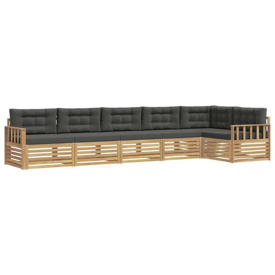 Ensemble de canapés d'extérieur 6 pcs blanc et anthracite